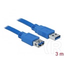 Delock USB 3.0 hosszabbító kábel (A-A, 3 m, kék)