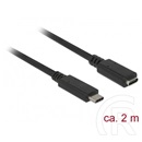 Delock USB 3.0 hosszabbító kábel (C dugó / C aljzat, 2 m, fekete)