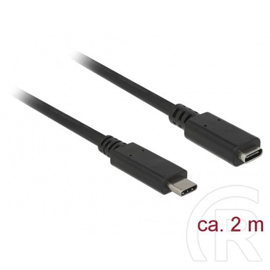 Delock USB 3.0 hosszabbító kábel (C dugó / C aljzat, 2 m, fekete)