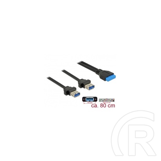 Delock USB 3.0 kábel 2 x A (F) - 1 x 19 pin (F) 80 cm