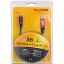 Delock USB 3.0 kábel (A dugó / mikro-B dugó, 1 m, prémium, fekete)