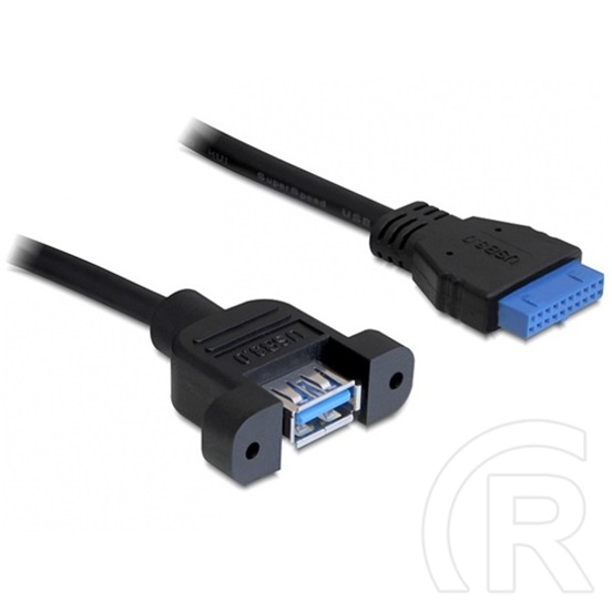 Delock alaplapi USB 3.0 kivezetés (19 tűs csatlakozó aljzat / A aljzat, csavaros rögzítés, 0,5 m)