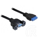 Delock alaplapi USB 3.0 kivezetés (19 tűs csatlakozó aljzat / A aljzat, csavaros rögzítés, 0,5 m)