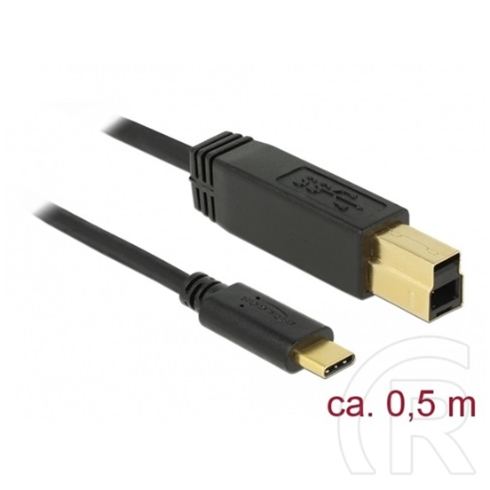 Delock USB 3.1 kábel (B dugó / C dugó, 0,5 m, fekete)