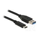 Delock USB 3.1 kábel (A dugó / C dugó, 1 m, fekete)