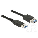 Delock USB 5 Gb/s hosszabbító kábel 3 m (USB-A 3.0 dugó / USB-A 3.0 hüvely, fekete)