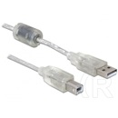 Delock USB 2.0 kábel (A-B, 0,5 m, opál)