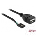 Delock USB kábel 20cm (USB pin header 4 pin > USB-A, USB 2.0, belső)
