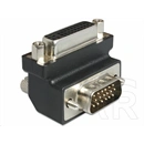 Delock VGA - DVI-I adapter (M/F, 90°, fekete)