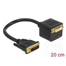 Delock adapter DVI 25 (M) - DVI 25 (F) + HDMI (F) 20 cm