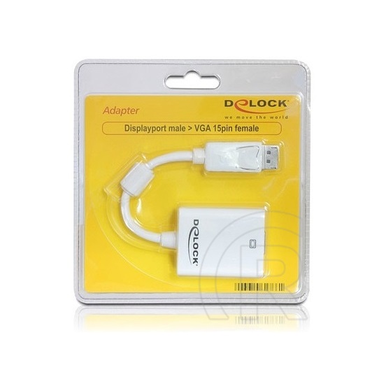 Delock adapter DisplayPort (M) - VGA (F) (fehér)