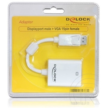 Delock adapter DisplayPort (M) - VGA (F) (fehér)