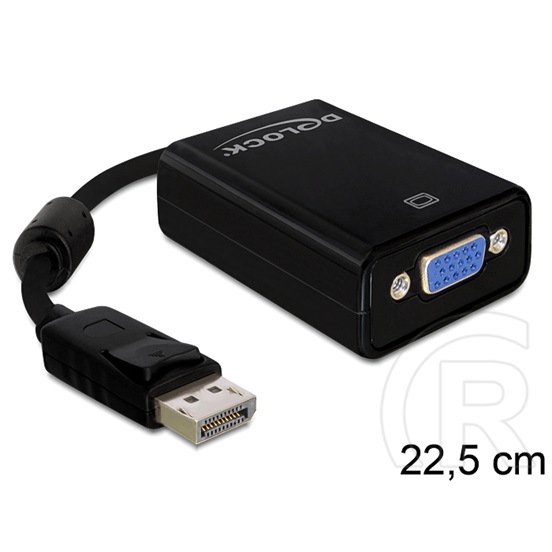 Delock adapter DisplayPort (M) > VGA (F) (fekete)