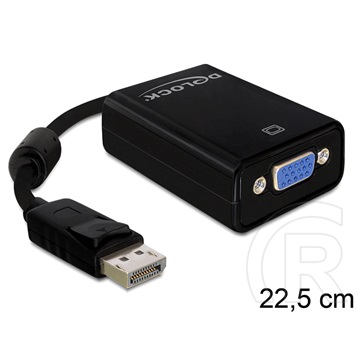 Delock adapter DisplayPort (M) > VGA (F) (fekete)