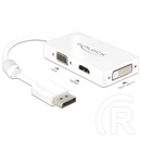 Delock adapter Displayport - VGA/HDMI/DVI (F) passzív, fehér