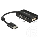 Delock adapter Displayport - VGA/HDMI/DVI (F) passzív, fekete