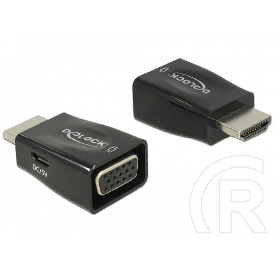 Delock adapter HDMI (M) > VGA (F) micro USB táp
