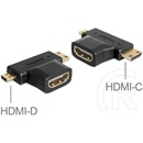 Delock adapter HDMI (F) - mini HDMI (M) + mikro HDMI (M)