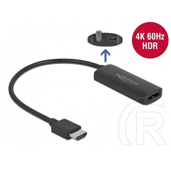 Delock adapter HDMI (M) - DisplayPort (F) + USB Micro-B (F)