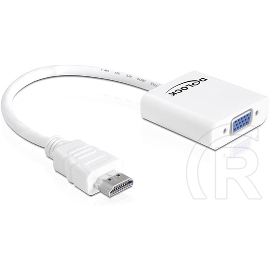 Delock adapter HDMI (M) > VGA (F) kábeles (fehér)