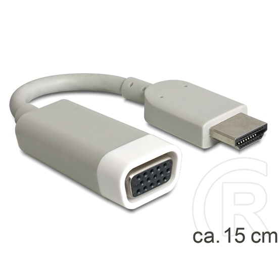 Delock adapter HDMI (M) > VGA (F) kábeles (szürke)