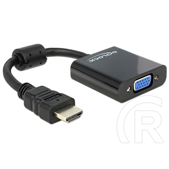 Delock adapter HDMI (M) > VGA (F) kábeles (fekete)