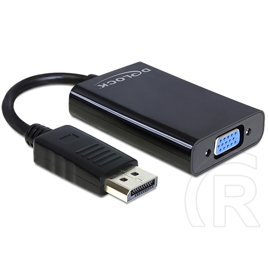 Delock adapter displayport 1.1 (M) - VGA (F) + táp + audio (fekete)