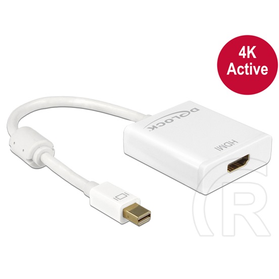 Delock adapter mini DisplayPort 1.2 (M) - HDMI (F) (4K, aktív, fehér)