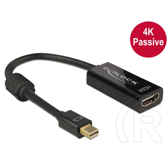 Delock adapter mini DisplayPort 1.2 (M) - HDMI (F) (4K, passzív, fekete)