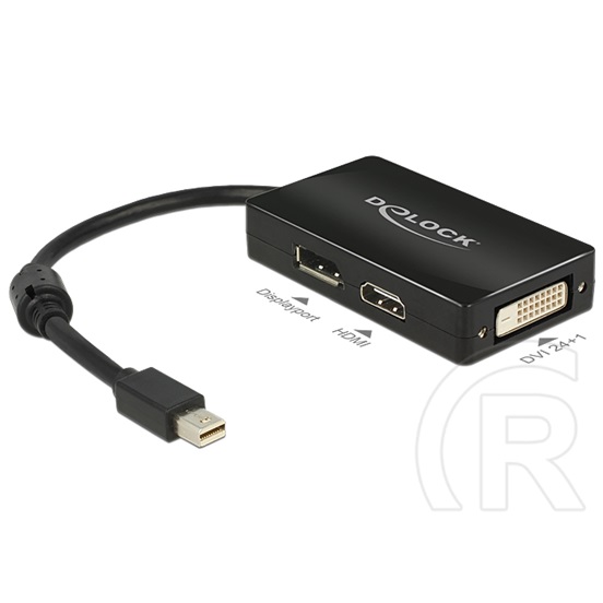 Delock adapter mini Displayport 1.1 (M) > Displayport / HDMI / DVI (F) passzív fekete