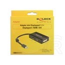 Delock adapter mini Displayport 1.1 (M) > Displayport / HDMI / DVI (F) passzív fekete