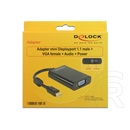 Delock adapter mini displayport 1.1 (M) - VGA (F) + táp + audio (fekete)