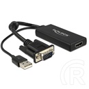 Delock átalakító VGA (M) + USB 2.0 (M) - HDMI (F)