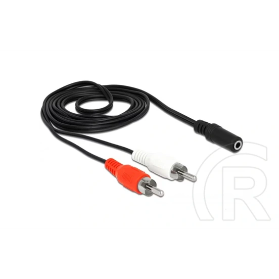 Delock audió kábel (2× RCA, 3,5 mm jack, M/F, 1,4 m, fekete)