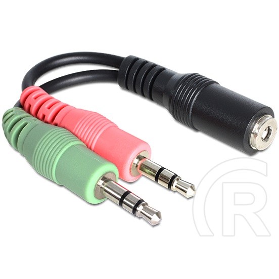 Delock audio kábel 3,5 mm 4 pólusú sztereó aljzat (F) - 2x(M)