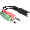 Delock audio kábel 3,5 mm 4 pólusú sztereó aljzat (F) - 2x(M)