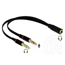 Delock audio kábel 3,5 mm 4 pólusú sztereó aljzat (F) - 2x(M)