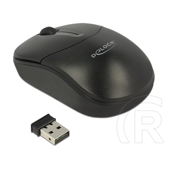 Delock cordless mini optikai egér (USB, fekete)