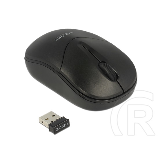 Delock cordless mini optikai egér (USB, fekete)