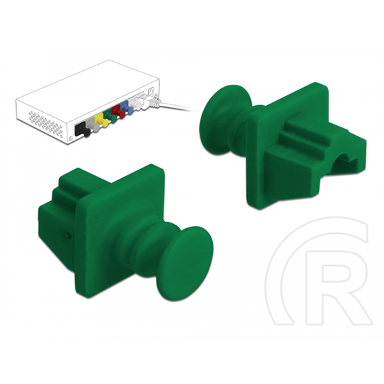 Delock fogantyús porvédő RJ-45 kimenethez (10db, zöld)