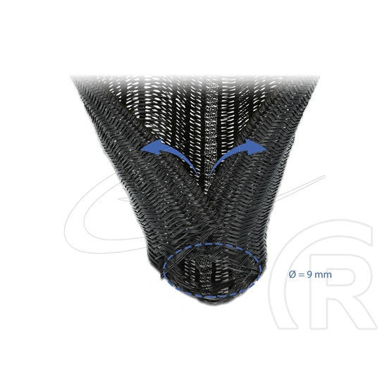 Delock fonott kábelharisnya (önzáródó, 2 m x 9 mm, újrahasználható, vágható, fekete)