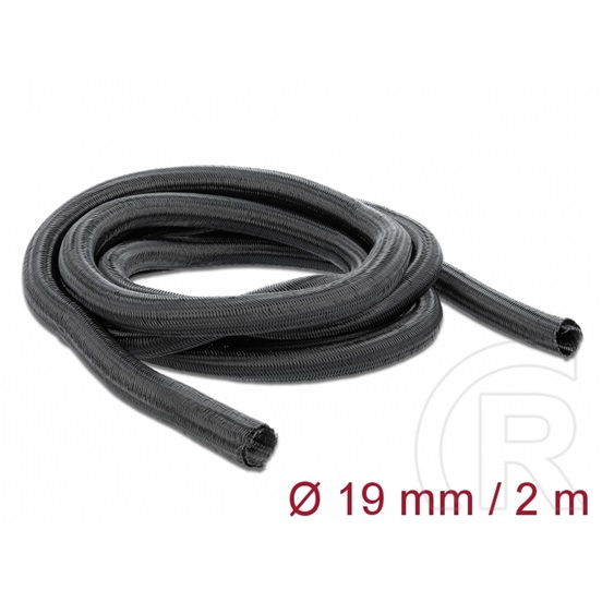 Delock fonott önzáródó kábelharisnya 2m x 19mm (fekete)
