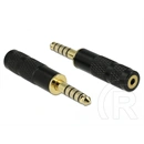Delock jack sztereó 4,4 mm -> 2,5 mm adapter (5 tűs -> 4 tűs, apa/anya, aranyozott csatlakozó, fekete)