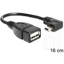 Delock USB 2.0 kábel (A aljzat / mini-B dugó, 16 cm, OTG, fekete)