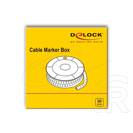 Delock kábeljelző doboz No. 9 (500 db, műanyag, 4-5 mm, sárga)