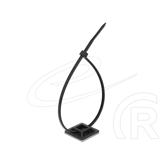 Delock kábelkötegelő talp (kábelkötegelővel, öntapadós talp, talp 28 x 28 mm, kábelkötegelő 300 mm x 3,4 mm,, (fehér)