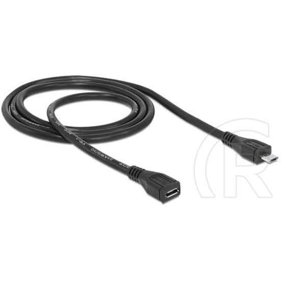 Delock USB 2.0 hosszabbító kábel (micro-B-micro-B, 1 m, fekete)