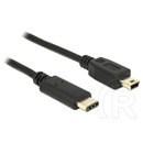 Delock USB 2.0 kábel (mini-B dugó / C dugó, 2 m, fekete)
