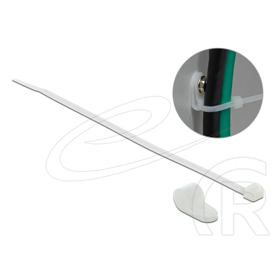 Delock összekapcsoló pánt készlet (fehér, 12,7 mm, 300 x 4,8 mm, csavaros rögzítés, hőálló, tartós, kábelekkel)