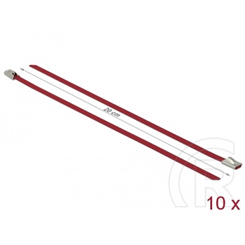 Delock rozsdamentes acél kábelkötegelő 10db (200x4,6mm, piros)